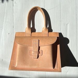 AGNES BADDOO vegetable tan leather handbag sac 1 in natural cow